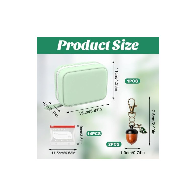 Waterproof pill bag set, small pill box for on the