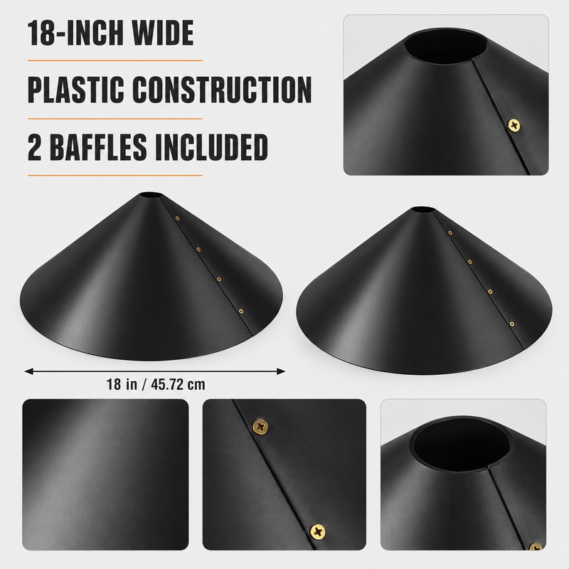 2 Pack 18-Inch Squirrel Baffles for Bird Feeders – Durable
