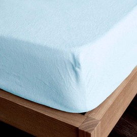 Waterproof Sheet, Fitted Sheet, Single, Sky Blue, S, 100% Cotton, Box Sheets, Bedwetting Protection, Nursing Care Sheets
