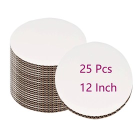 YYaaloa 25pcs White Cake Boards 12 inch Round Disposable Cake Circle Plate Waterproof and Oil-Proof Cake Boards Sturdy Cake Trays for Cake DIY Bread Dessert and Crafts Display (12 Inch-Pack of 25)
