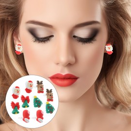 LIFKOME 5pairs Holiday Earrings for Women Cute Christmas Featuring Tree Santa and Lightweight Jewelry for Teens and Girls Festive
