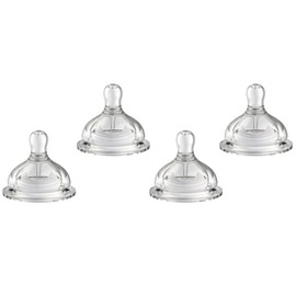 Oberni Size 1 Slow Flow Teats for Babies from 0+ Months, BPA-Free, Pack of 4
