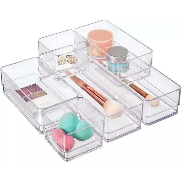 STORi Clear Plastic Vanity and Desk Drawer Organizers | 6
