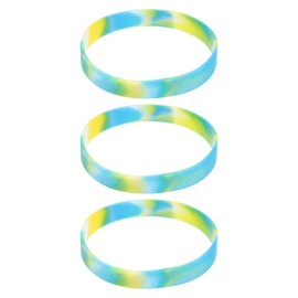 MECCANIXITY 3Pcs Bracelets Wristbands 1/2 Inch Width 8" Length for Sports Club, Group Games, Party Favors Fashion Party Sports Accessories, Multi Color Wristbands, Yellow Blue White