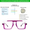 VOOGLAM Aviator Clear Lens Glasses for Women Men Stylish Purple