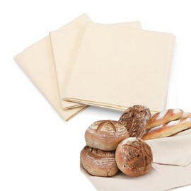 Naisfei 3 Pcs Bread Proofing Cloth, 17.72x14.17 Inch Baking Towel Linen Bread Cloth for Proofing Sourdough Reusable Bakers Bakery Supplies for Homemade Baking Baguettes,Ciabatta