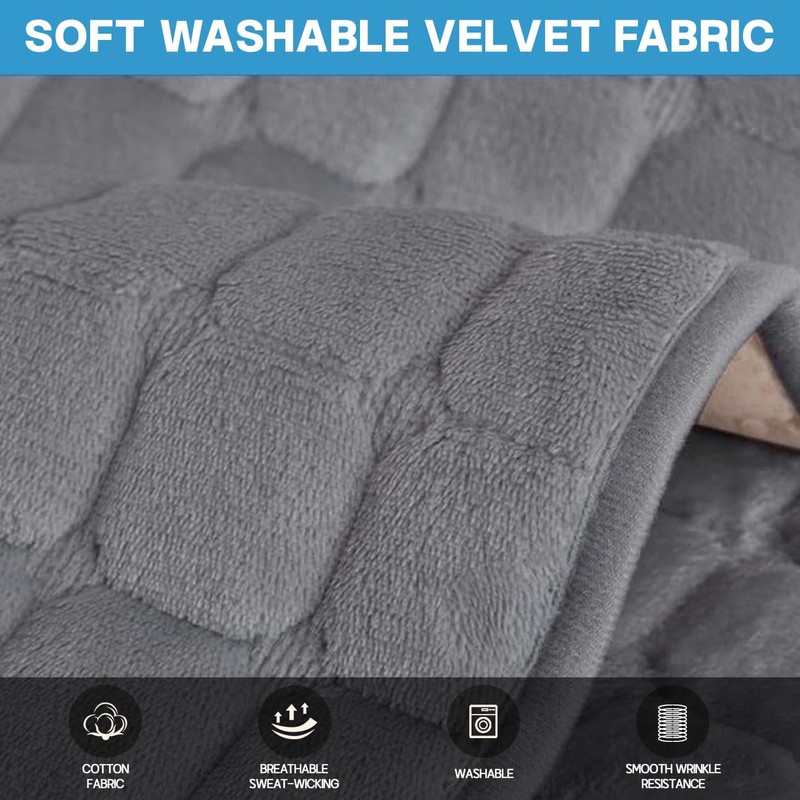 LINGKY Soft Flannel Sofa Covers Washable - Sofa Cushion Covers,