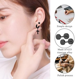 8 Pairs of Medical Stud Earrings, Titanium Earrings, Women's Stainless Steel Medical Earrings, Simple Flatback Stud Earrings, Hypoallergenic, Suitable for Sensitive Ears, Helix, Tragus and Cartilage,