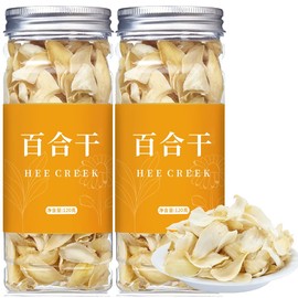 Hee Creek Dried Lily Bulb 240g (120g*2) 8.5oz Herbal Tea, Dried Lily Buds Bulbs Bai He Lilies for Tea, Cooking, Porridge, Sulfur Free, No Additives 百合 无硫百合干 银耳莲子羹原料 龙牙百合