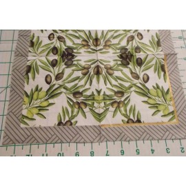 C. R. Gibson Two Decorative Luncheon Napkins for Decoupage "Olive Grove" Green and Gray
