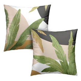 Kwlegh Spring Summer Pillow Covers 20x20 Green Leaves Pillow Covers Set of 2 Banana Leaf Tropical Pillow Covers Tropical Pillows Decorative Throw Pillow Covers Home Decor for Sofa Couch