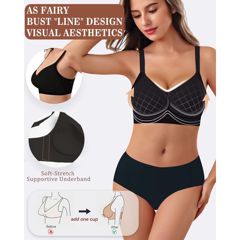 As Fairy Women's Underwired Push Up Bra Full Coverage Seamless