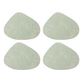 VOANZO Teardrop Grain Cowhide Leather Placemats - Double Sided PU Leather - Non-Slip Heat Resistant - Fruity Green and White - Ideal for Dining Tables in Restaurants, Hotels and Homes