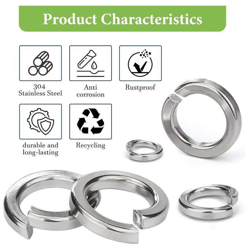 Vifmy Spring Lock Washers Assortment Kit(1000 Pack), M2 M2.5 M3