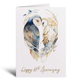 Postcard Prints - 10th Anniversary Card For Husband or Wife Ten Year Wedding Anniversary Card For Wife or Husband 10 Year Anniversary Card