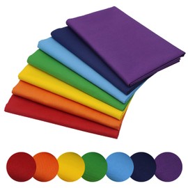 aufodara 7 Pieces 19.7" x 31.5" Fabric Patchwork Rainbow Colours 100% Cotton Fat Quarters Bundle for Decoration Sewing Quilting DIY Crafts Pillows Bags Handwork (50x80cm - Rainbow)