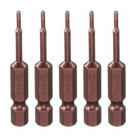 sourcing map 5pcs Hex Head Wrench Drill Bit 1.5mm(H1.5) Metric 1/4" Hex Shank 2"(50mm) Length S2 Steel Magnetic Impact Drivers Screwdriver Bit Industrial Grade Hexagon Electric Drill Bits