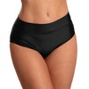 Aquarti Women's Bikini Bottoms High Waist with Turn-Up Waistband Bottom,