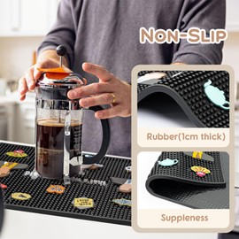 The Office Gifts Coffee Bar Mat, Office TV Show Merchandise Presents for Fans, Countertop/Kitchen/Home Decor Accessories, Waterproof Heat-Resistant, Rubber Pad, Black, 18''x12''