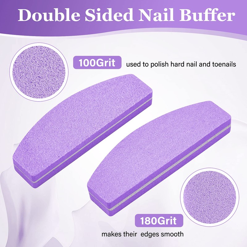20 PCS Nail Buffer Blocks, Professional 100/180 Grit Nail Buffers