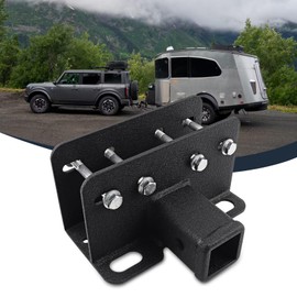 GLOBLED 2 "Trailer Tow Hitch Receiver, Class 3 Towing Trailer Hitches Compatible with Ford Bronco 2021 2022 2023 2024 2 Door & 4 Door, Black Coarse Texture (NOT FIT Bronco Sport)