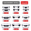 EATEX 48pc Glass Storage Containers with Lids, 24 Set Glass