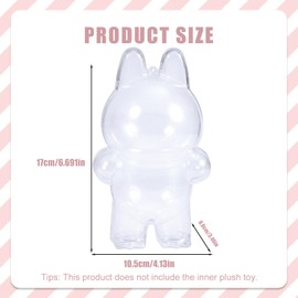 BOXOB Protective Cover for Dolls, Waterproof Plush Toy Protective Case Transparent Standing Display Covers Plastic Case Cover for Doll (Standing Style)