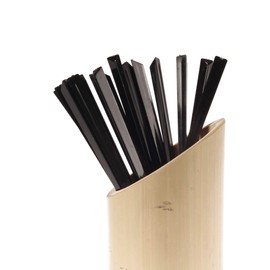 BambooMN - Triangular Prism Plastic Food Cocktail Pick 3.5" (9cm) - 300pcs - Black