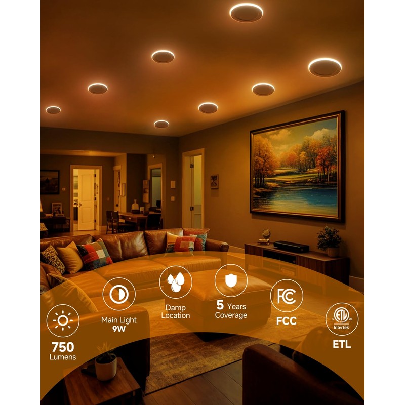 Ensenior 12 Pack 4 Inch LED Recessed Ceiling Light with