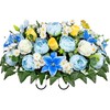 Naramiji Cemetery Flowers Saddle and Headstone Flower Saddle - Blue