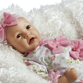 Paradise Galleries® Realistic Reborn Baby Girl Doll in Floral Onesie, Original Paradise Galaries' Doll Collections, 21" Adorable Real Life Girl Doll in FlexTouch Silicone Like Vinyl - Baby Layla