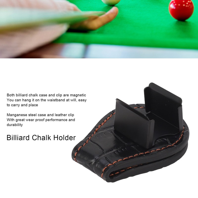 Billiard Chalk Holder Leather Portable Pool Cue Chalk Case with