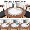 Elegant White Lace Jacquard Round Doily Tablecloth Table Topper Decoration