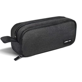 Lonely Oak Large Pencil Case, Extra Big Capacity Aesthetic Pencil Pouch Bag with Smooth Zipper, Cute Pen Case Box with Handle for Kids & Adult(Black)