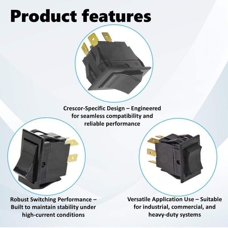 Op Rocker Switch - 7/8" x 1-1/2" DPST, 0808-116K, 4-Pin,