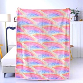 SDY Rainbow Throw Blanket,Soft Rainbow Blanket for Girls Set 50x60 Inches，Microfiber Flannel Blanket for Girls,Boys Kids Sofa Bedroom Camping