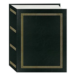 Pioneer Mini Max Bound Photo Album, Solid Color Designer Covers with Accents, Holds 100 4x6 Photos, 1 Per Page, Color: Black