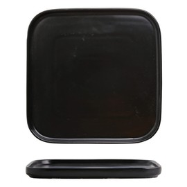 AIYoo Porcelain Dinner Plates Black 6 Inch Square Ceramic Dinner Plates Set of 2 Dessert Salad Plates for Kitchen Restaurant Serving Dishes Dinner Plate