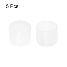 uxcell 5pcs Rubber End Caps 35mm ID Vinyl PVC Round Tube Bolt Cap Cover Screw Thread Protectors Clear