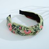 Glorig Green Embroidery Floral Headband For Women Wide Cute Headbands