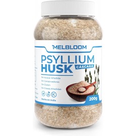 Psyllium Husk 200g 100% Natural y en Cáscara Apto para Dieta Vegana, Keto & Kosher Producto Premium Alto Contenido de Fibra Sin azucar y Sin Gluten