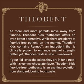 Theodent Fluoride-Free, Natural, Kids Toothpaste, Chocolate Chip Flavored (3.4 Ounces, 96.4 Grams)