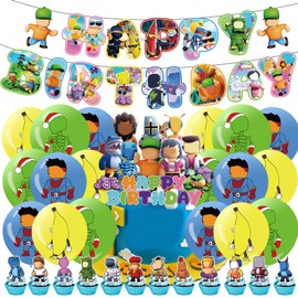 PLNVNVP 32 Pieces Stumble Theme Birthday Decoration, Guys Decoration Birthday Set, Cartoon Stumble Party Decorations, Children's Birthday Party Decorations