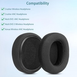 HAIZEEN Ear Pads Compatible with Skullcandy Crusher Wireless/Crusher ANC/EVO Hesh ANC/EVO Hesh ANC/EVO Hesh 3 Wireless/Venue Wireless ANC Headphones, Ear Pads, Replacement Cushions (Breathable Fabric)