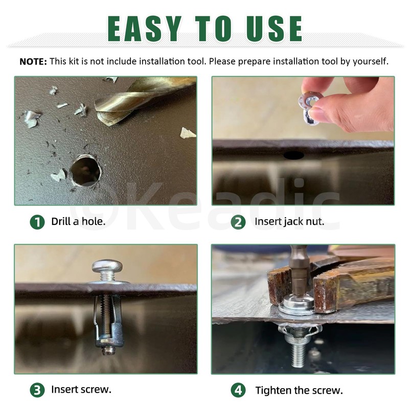 Keadic 30Pcs M5*25 Jack Nut Set, Nutserts Jacknut Srew Anchor