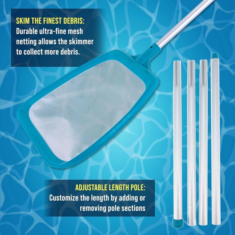 U.S. Pool Supply 6 Foot Swimming Pool Leaf Skimmer Net,