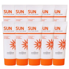 Food Aholic (10 Pieces) Food Aholic Multi Sun Cream 70ml SPF50 PA+++ / Non-white cast hybrid sunscreen sunblock UV protection / (10개)푸드어홀릭 멀티 선크림 70ml SPF50 PA+++ /백탁없는 혼합자차 썬크림 선블록 자외선차단제