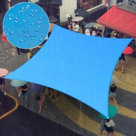 Amgo 6' x 8' Custom Size Blue Rectangle Square Waterproof Sun Shade Sail Order to Make UPF50+ AMWTPS9.5 Canopy Awning, 98% UV Blockage Water Resistant, Backyard Patio Garden (We Customize)