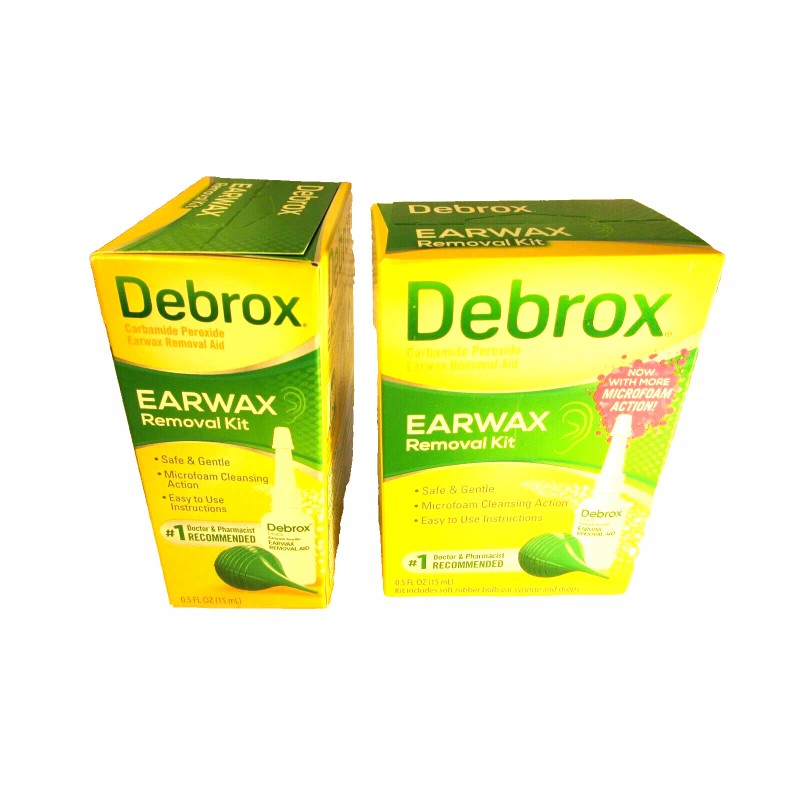 2 NEW BOXES Debrox Earwax Removal Kit, Includes Drops and
