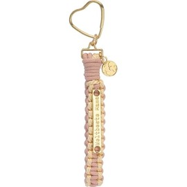 GRUSS & CO Unisex Keyring with Motif, Key Ring, Macrame Loop, Length 11.5 cm, Gift Keyring (Pack of 1), pink, Motif "Weltbeste Mama"